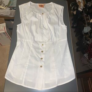 NWOT Tory Burch White Sleeveless Blouse Size 2